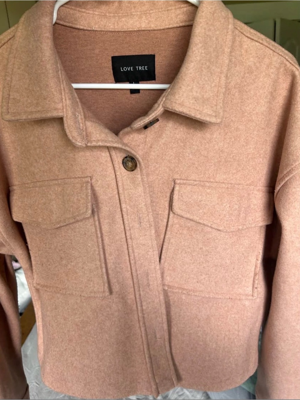 Love Tree Dusty Rose Utility Jacket